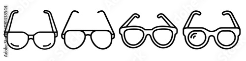 sunglasses 01 icon, Accessories line art, Accessories vector - simple black line art icon of sunglasses 01 perfect for logos, and Accessories-themed designs.