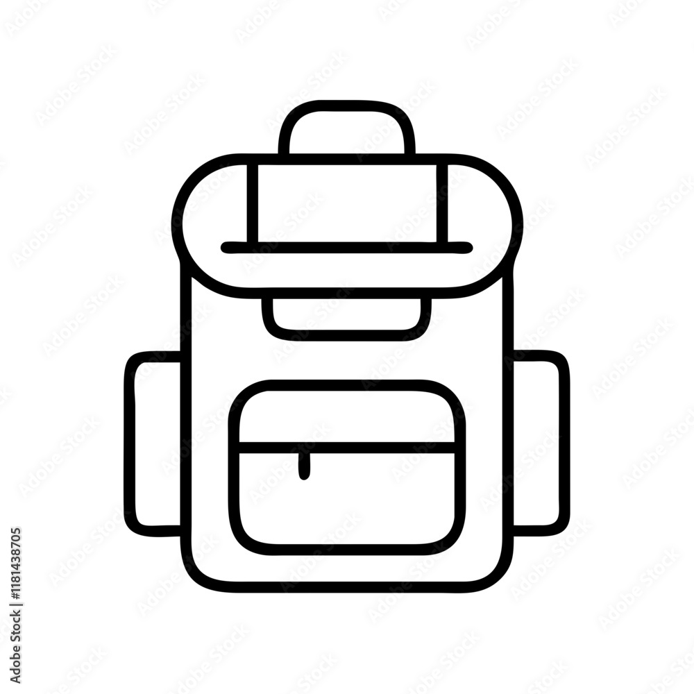 backpacks icon, Accessories line art, Accessories vector - simple black line art icon of backpacks perfect for logos, and Accessories-themed designs. backpacks icon, Accessories line art, Accessories vector - simple black line art icon of backpacks perfect for logos, and Accessories-themed designs.