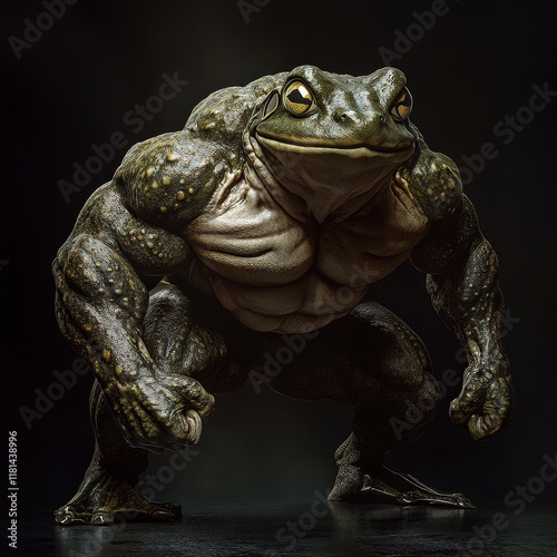 Muscular Frog-Human Hybrid with Intense Stare
 photo