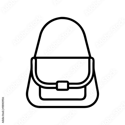 crossbody bags icon, Accessories line art, Accessories vector - simple black line art icon of crossbody bags perfect for logos, and Accessories-themed designs.