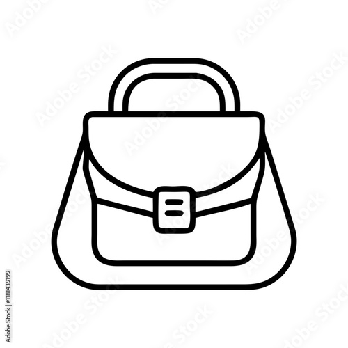 crossbody bags icon, Accessories line art, Accessories vector - simple black line art icon of crossbody bags perfect for logos, and Accessories-themed designs.