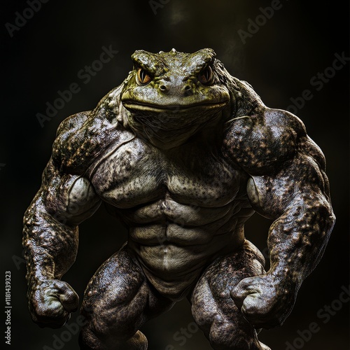 Muscular Frog-Human Hybrid with Intense Stare
 photo