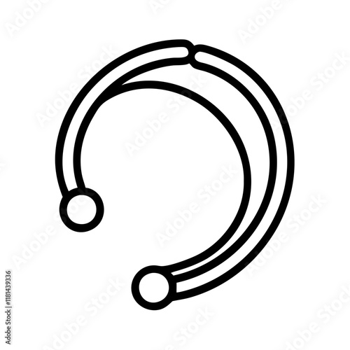 ear cuffs icon, Accessories line art, Accessories vector - simple black line art icon of ear cuffs perfect for logos, and Accessories-themed designs.