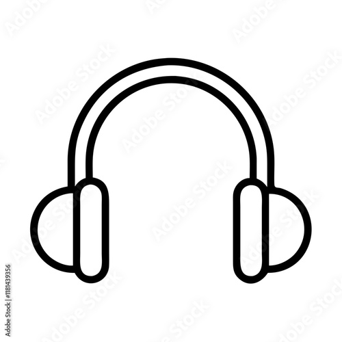 ear muffs icon, Accessories line art, Accessories vector - simple black line art icon of ear muffs perfect for logos, and Accessories-themed designs.