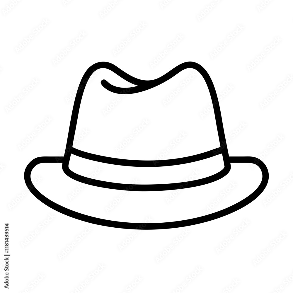 fedoras icon, Accessories line art, Accessories vector - simple black line art icon of fedoras perfect for logos, and Accessories-themed designs. fedoras icon, Accessories line art, Accessories vector - simple black line art icon of fedoras perfect for logos, and Accessories-themed designs.