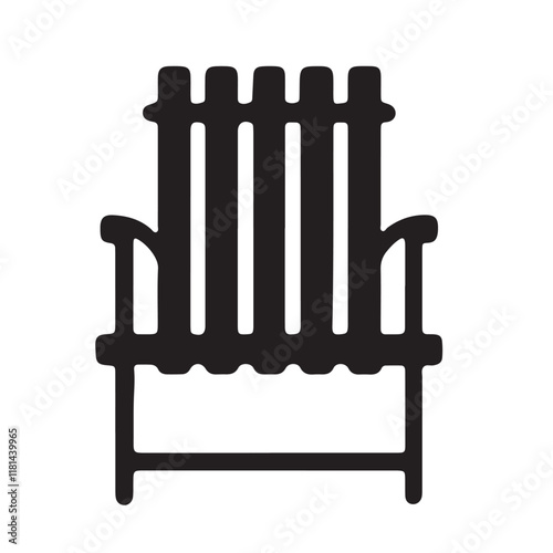  A Beach Chair silhouette vector art illustrations.