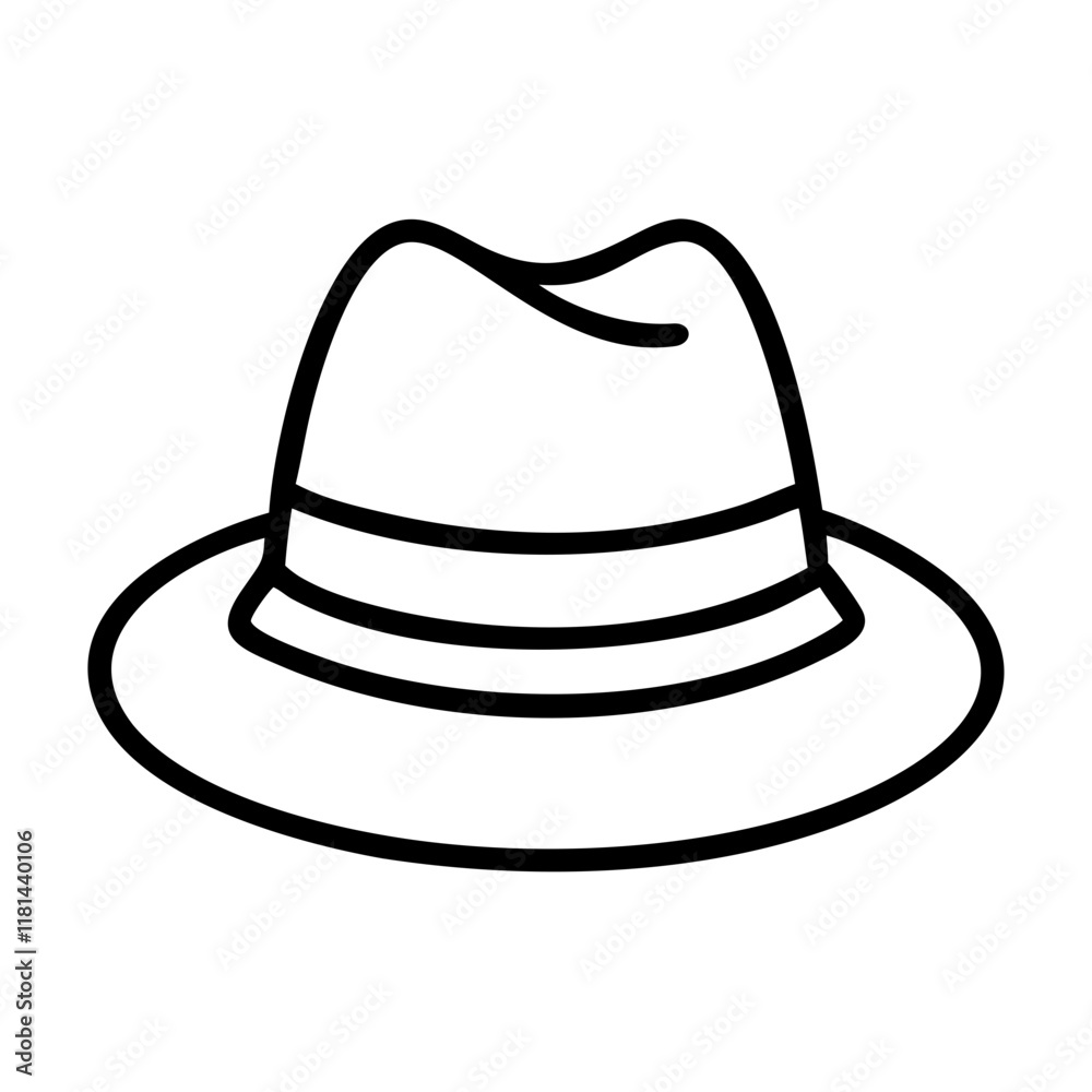 panama hats icon, Accessories line art, Accessories vector - simple black line art icon of panama hats perfect for logos, and Accessories-themed designs. panama hats icon, Accessories line art, Accessories vector - simple black line art icon of panama hats perfect for logos, and Accessories-themed designs.
