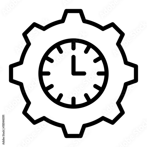 Time Management Vector Line Icon Design