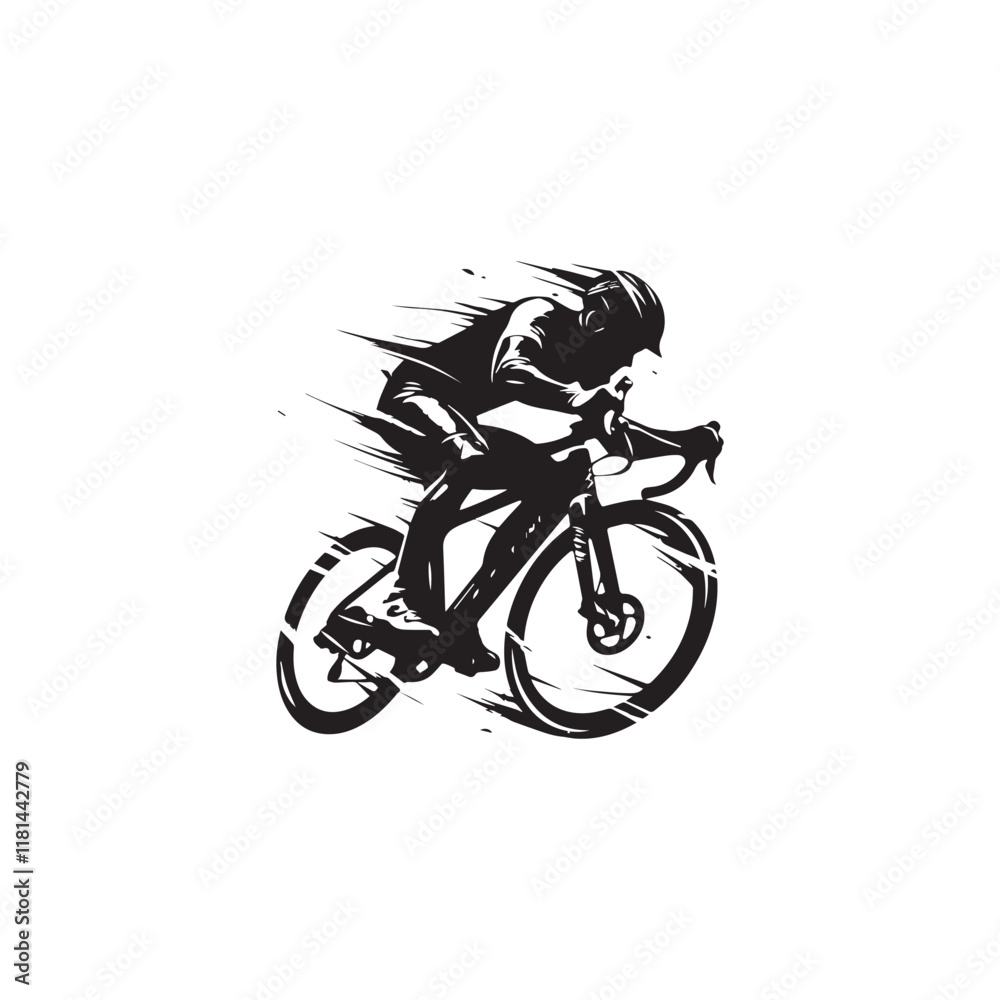 Obraz premium silhouette of a person riding a bicycle