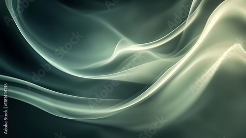 Wallpaper Mural Abstract Green Smoke Wave Design Background Torontodigital.ca