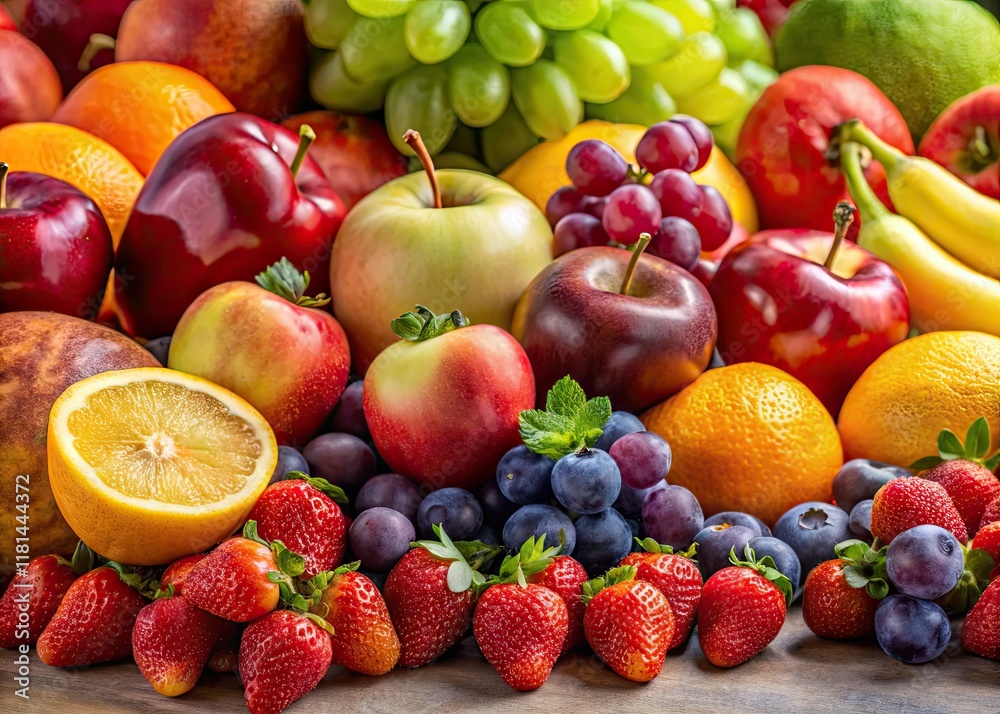 Vibrant fruits, isolated on a clean background, create a colorful still life. Vibrant fruits, isolated on a clean background, create a colorful still life.