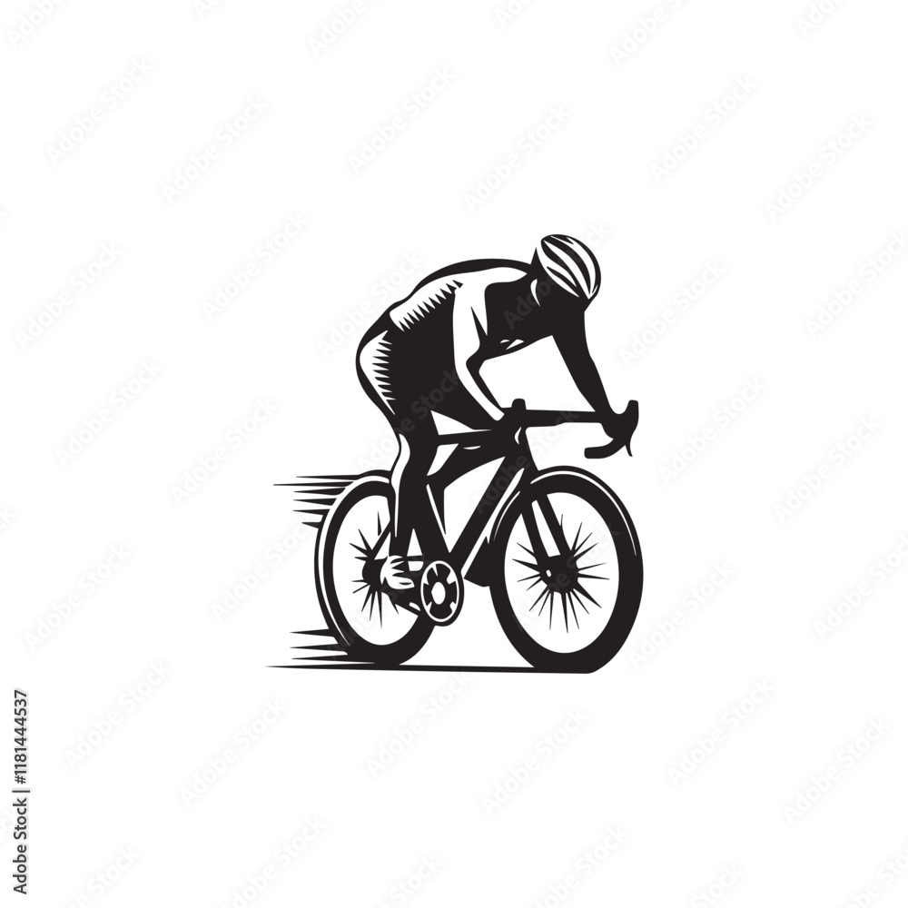 Obraz premium silhouette of a person riding a bicycle
