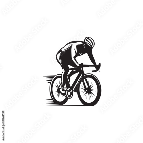 silhouette of a person riding a bicycle