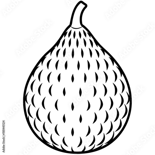 Clean Salak Fruit Vector Outline