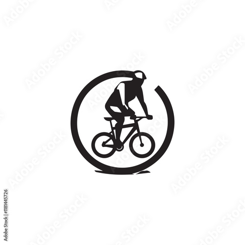 silhouette of a person riding a bicycle