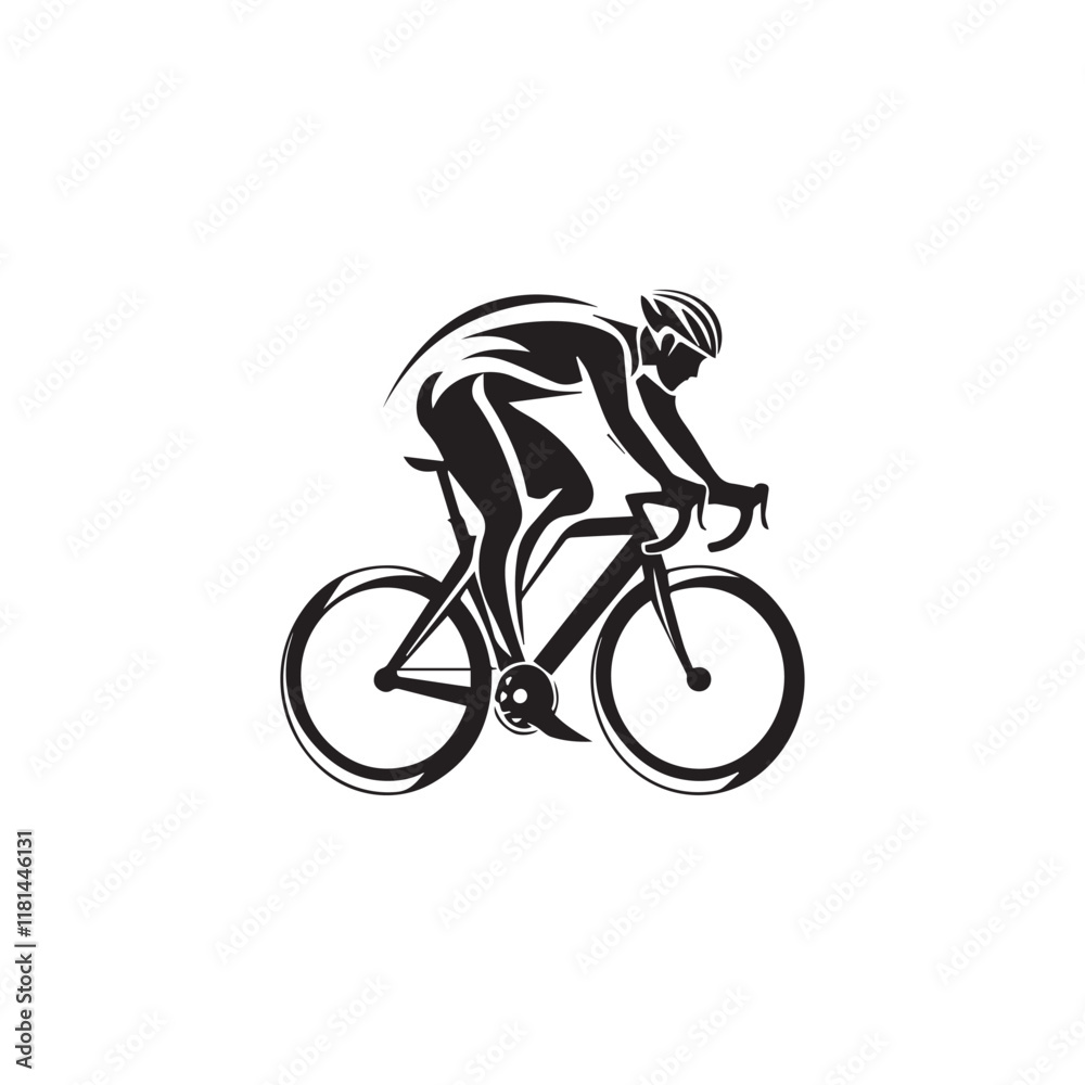Fototapeta premium silhouette of a person riding a bicycle