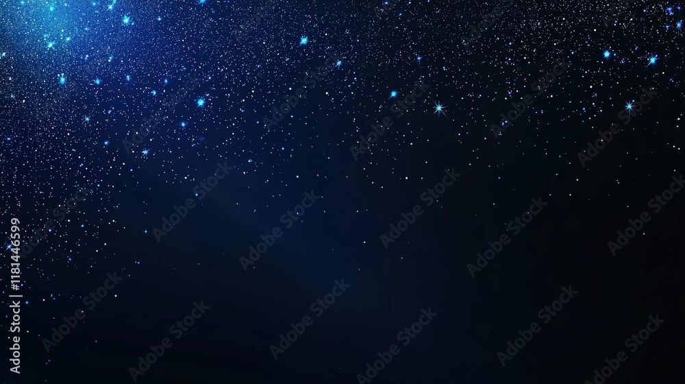 Fototapeta premium A mesmerizing night sky filled with twinkling stars against a deep blue backdrop, evoking a sense of wonder and tranquility.
