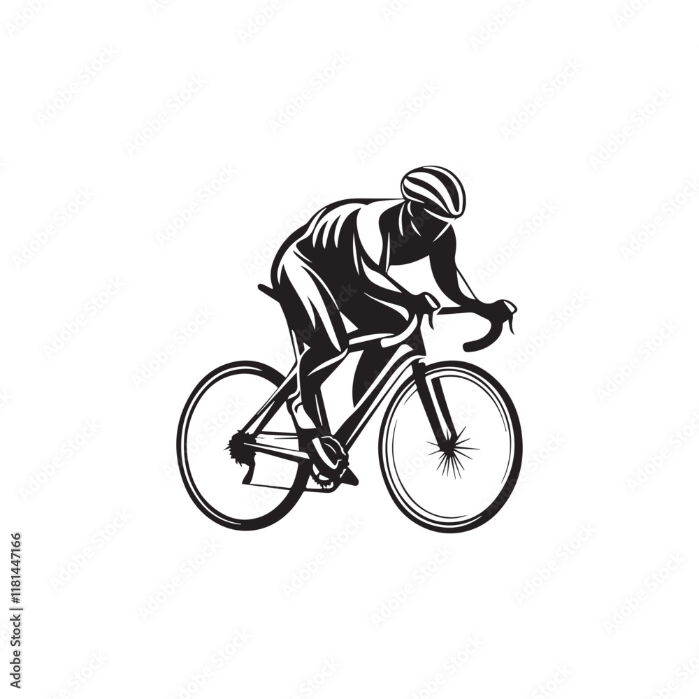 Obraz premium silhouette of a person riding a bicycle
