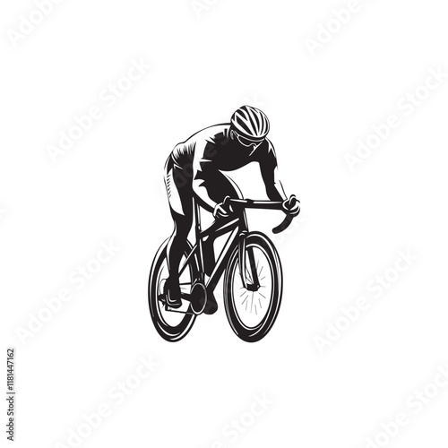 silhouette of a person riding a bicycle