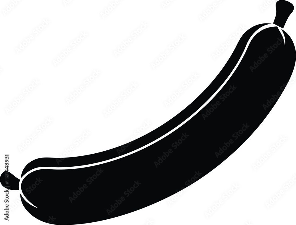 Sausage silhouette isolated on white background. Sausage sign vector illustration design Sausage silhouette isolated on white background. Sausage sign vector illustration design
