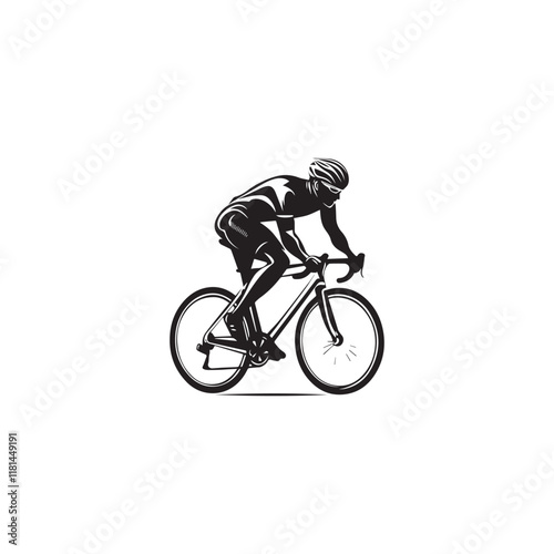 silhouette of a person riding a bicycle