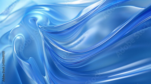 Abstract Blue Swirling Waves Illustration with Smooth Flowing Texture for Background and Design Projects