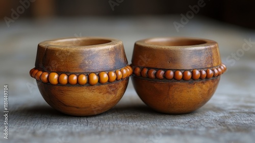 Elegant wooden bowls displayed on a table showcasing craftsmanship and design