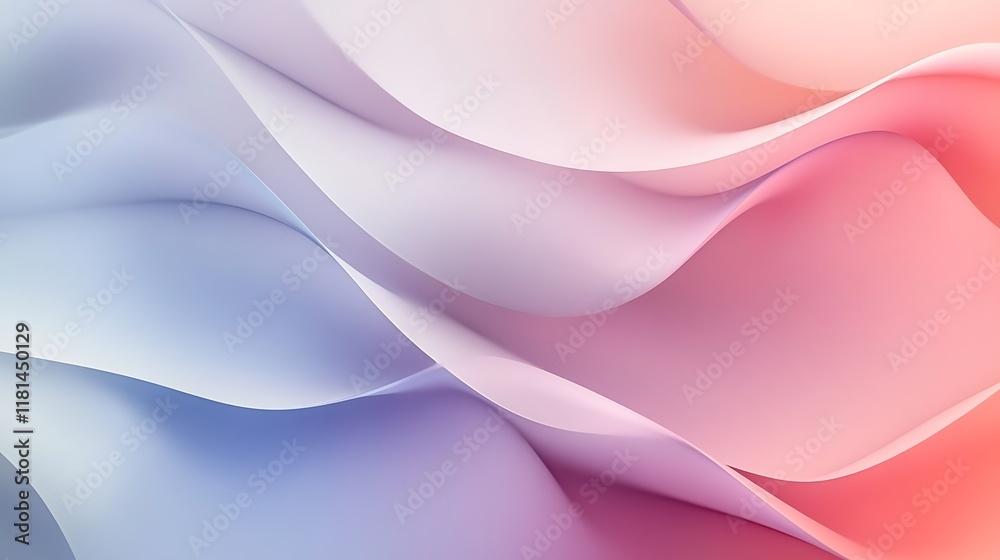 Obraz premium Abstract Pastel Waves Soft Color Gradient Design