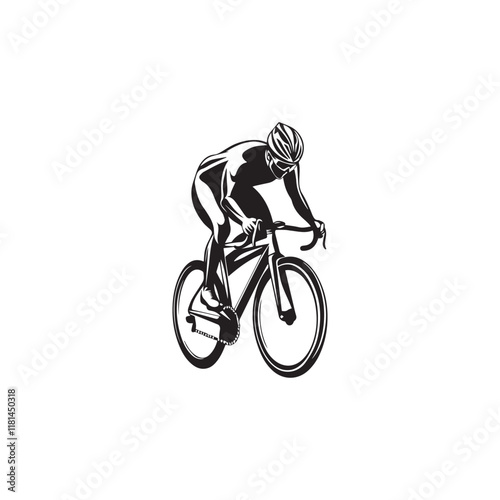 silhouette of a person riding a bicycle