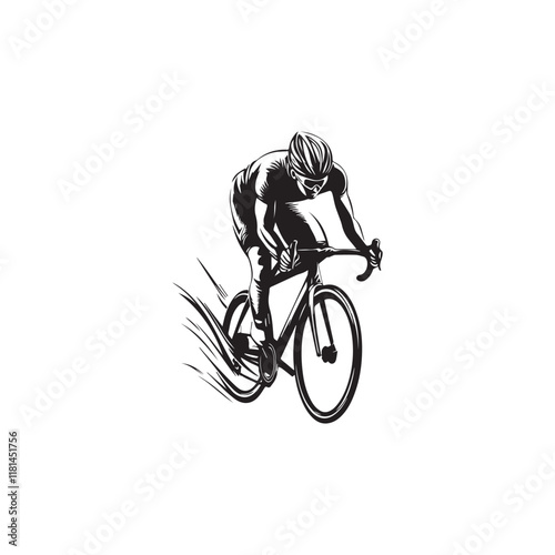 silhouette of a person riding a bicycle