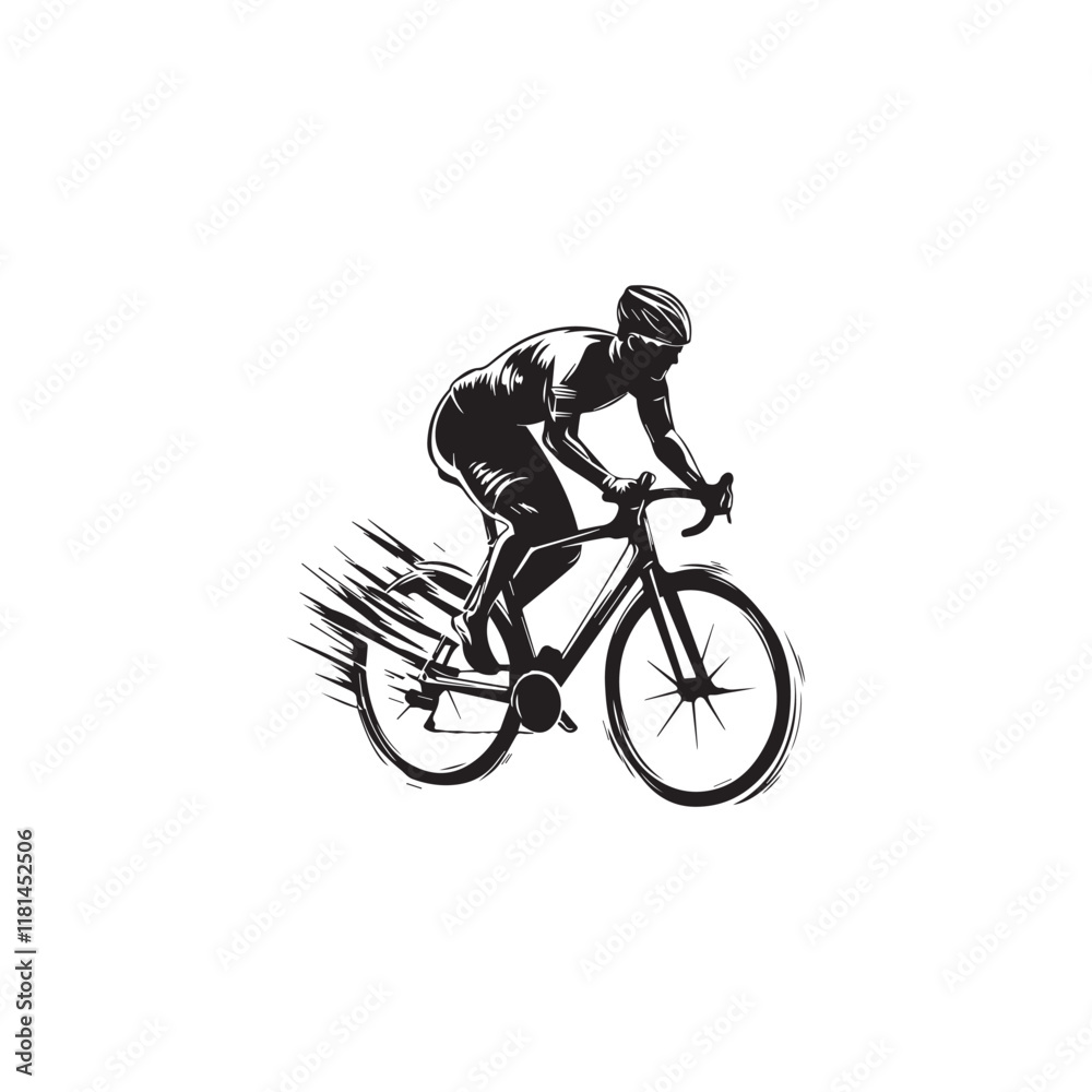Fototapeta premium silhouette of a person riding a bicycle