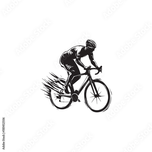 silhouette of a person riding a bicycle
