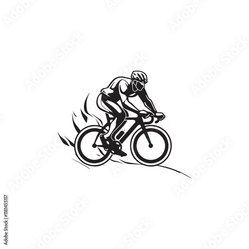 silhouette of a person riding a bicycle