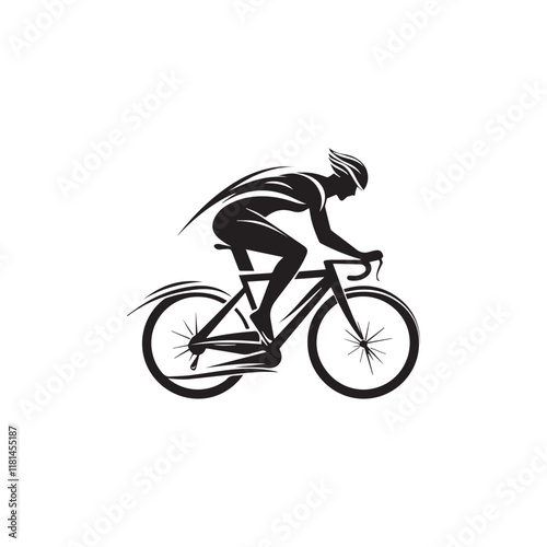 silhouette of a person riding a bicycle