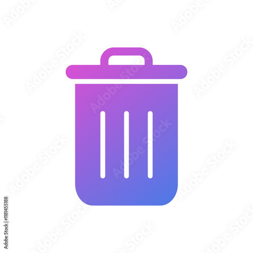 Vector icon of a trash can, flat design trash can symbol.