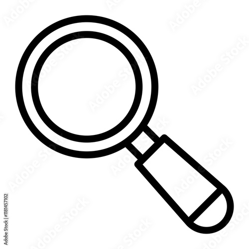 Magnifying Glass Vector Line Icon Design