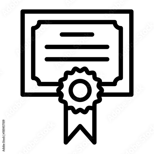 Certificate Vector Line Icon Design