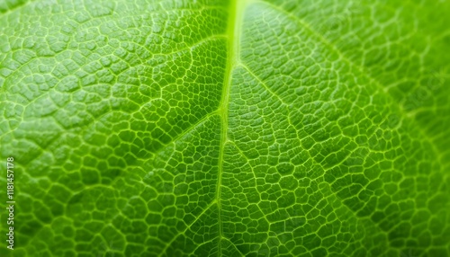 Veins and textures of a vibrant green leaf photo