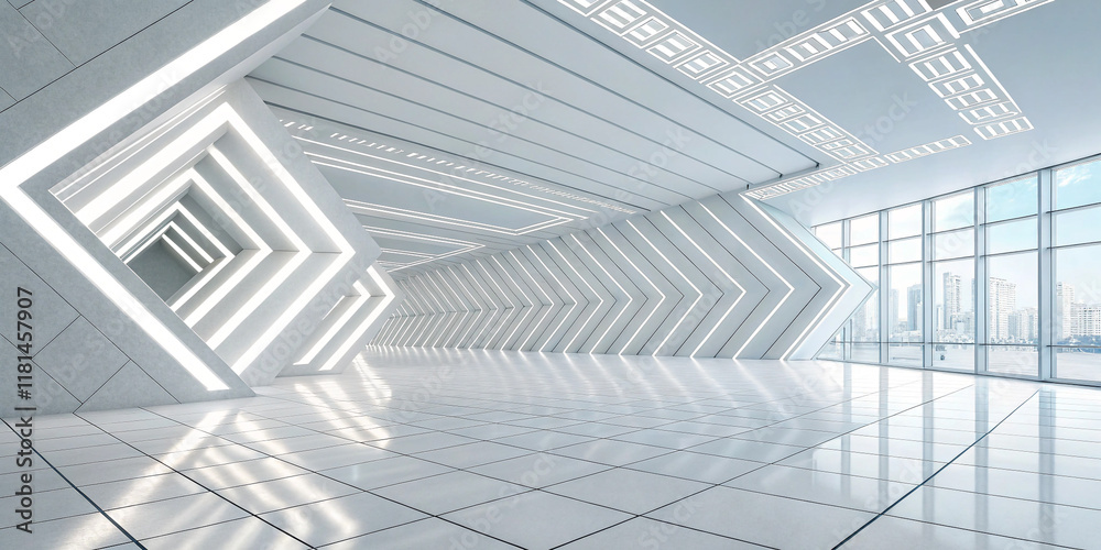 Obraz premium An Elegant Abstract Technology Background Featuring White Colors and Modern Design Elements