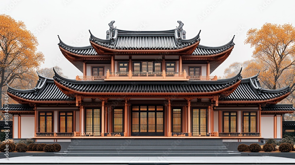 Serene Autumn Day at the Grand Chinese Mansion Serene Autumn Day at the Grand Chinese Mansion
