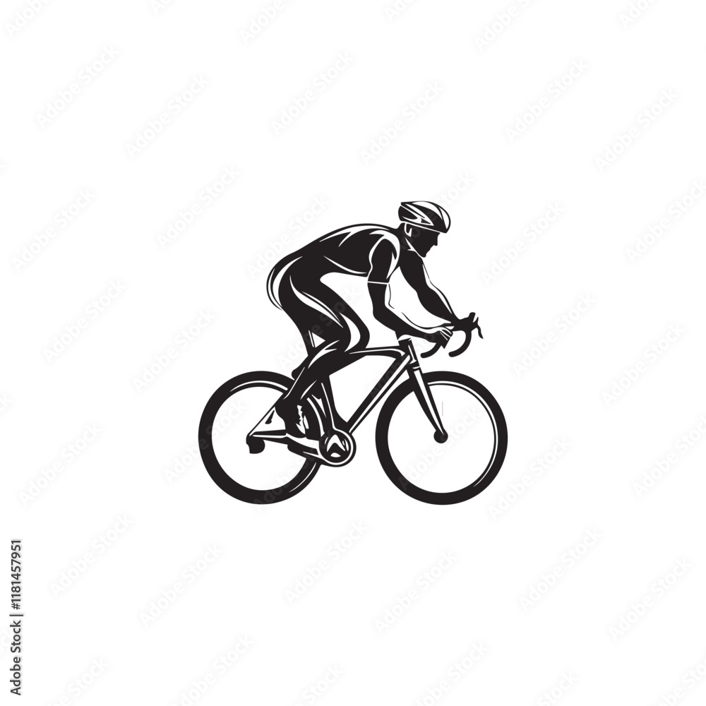 Fototapeta premium silhouette of a person riding a bicycle
