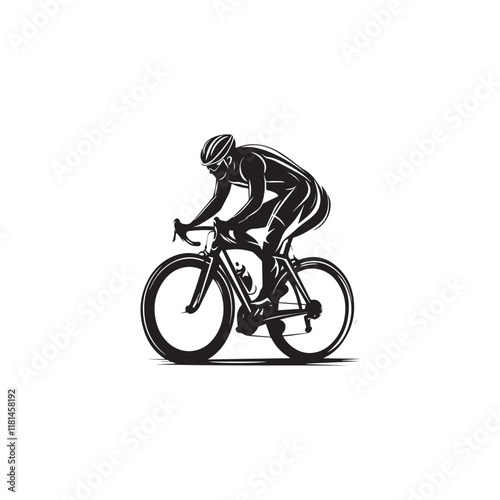 silhouette of a person riding a bicycle