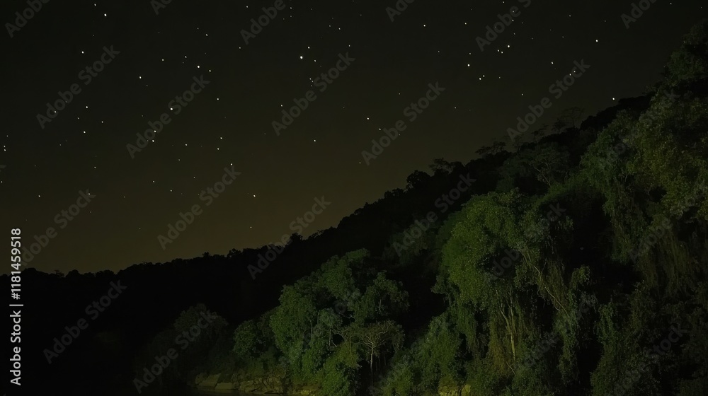 A beautiful clear starry sky over a tranquil night forest, with a vast array of stars shining brightly in the dark sky, creating a serene peaceful nature scene that serves as perfect nature wallpaper A beautiful clear starry sky over a tranquil night forest, with a vast array of stars shining brightly in the dark sky, creating a serene peaceful nature scene that serves as perfect nature wallpaper