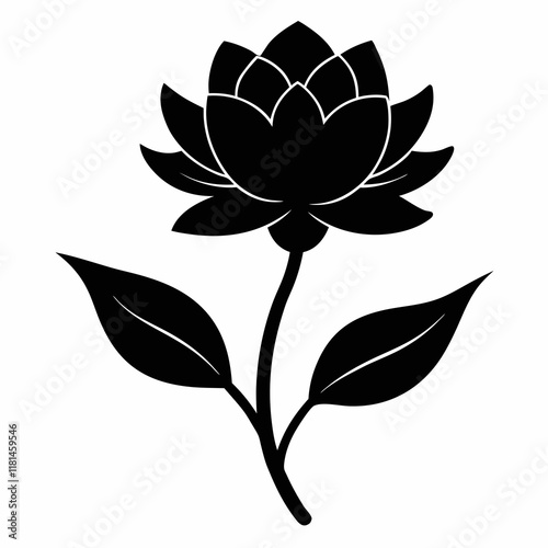 Flower Reverie black silhouette vector