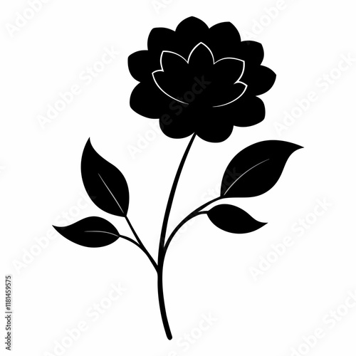 Flower Reverie black silhouette vector