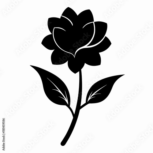 Flower Reverie black silhouette vector