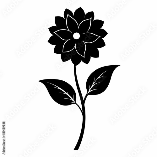 Flower Reverie black silhouette vector
