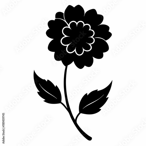 Flower Reverie black silhouette vector