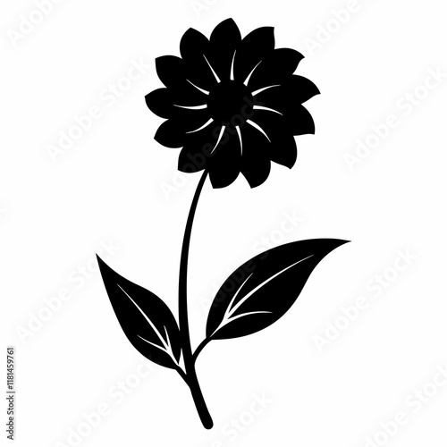 Flower Reverie black silhouette vector