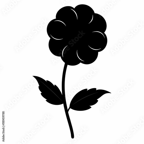 Flower Reverie black silhouette vector